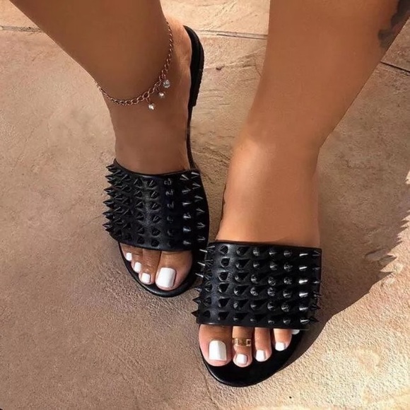 Black Stud Sandals - Picture 1 of 1